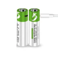 Smart Tools AA 2600mah/1.5V Rechargeable Pencil Battery White-Green (2 Pcs Set)