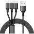 Baseus CB000003 Two For Three (TA/TC to IP/TC/Micro) Fast Charging Cable Black (100W/2M) (CASS030101)