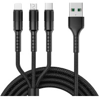 Baseus CB000003 Two For Three (TA/TC to IP/TC/Micro) Fast Charging Cable Black (100W/2M) (CASS030101)