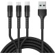 Baseus CB000003 Two For Three (TA/TC to IP/TC/Micro) Fast Charging Cable Black (100W/2M) (CASS030101)