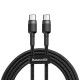 Baseus CAMLTWJ-01 Tungsten Gold 3 in 1 Fast Charging Data Cable (TA to IP/TC/Micro) Black (1.5M/3.5A)