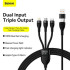 Baseus CASS0300001 3 in 1 (TA to TC+IP+Micro) Fast Charging Data Cable (100W)