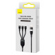 Baseus CASS0300001 3 in 1 (TA to TC+IP+Micro) Fast Charging Data Cable (100W)
