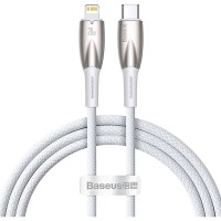 Baseus CADH000002 Glimmer Series Type C to IP Fast Charging  Data Cable White (20W/1M)