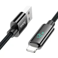 Hoco U125 (USB TA to IP) Data & Charging Cable With Digital Display (27W)
