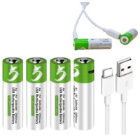 Smart Tools AA 2600mah/1.5V Rechargeable Pencil Battery White-Green (4 Pcs Set)